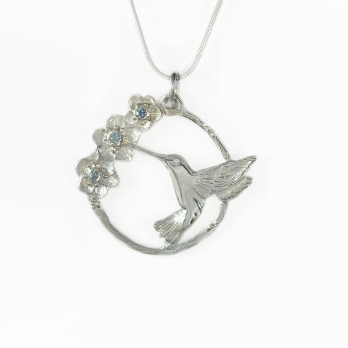 Silver hummingbird pendant