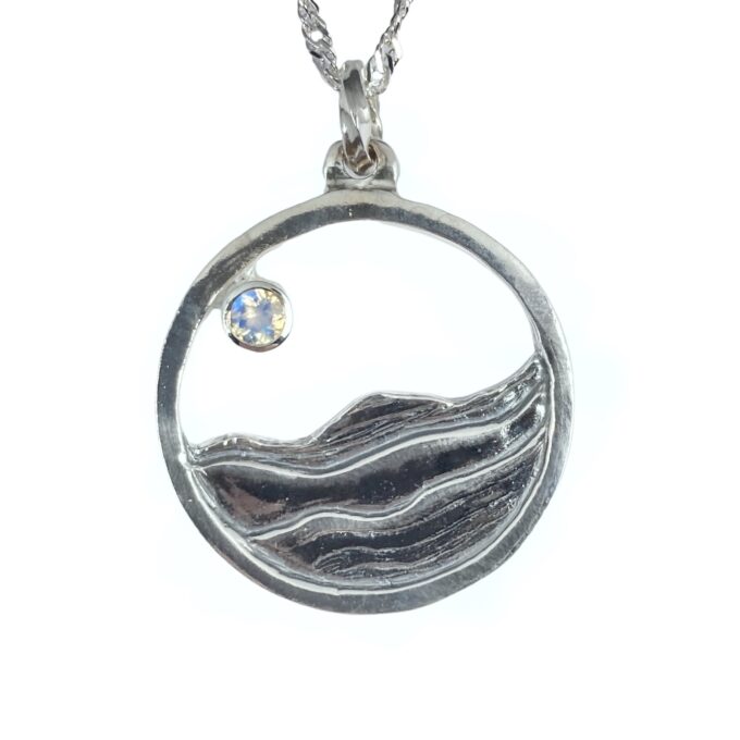 Moon and ocean necklace
